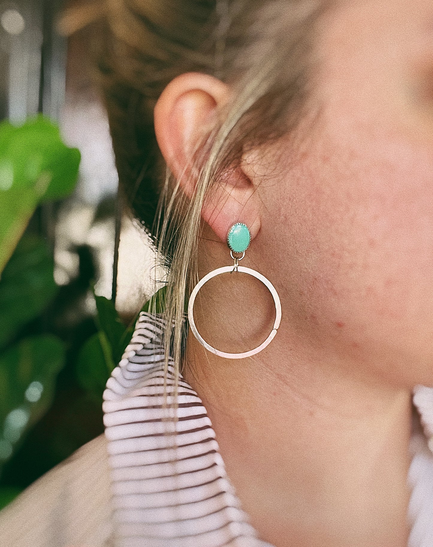 Turquoise Hoops no.2